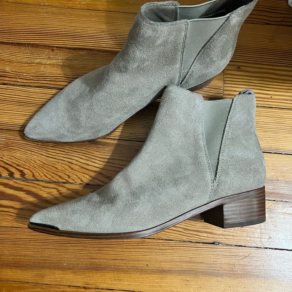 Marc Fisher Women's Suede Ankle Boots - Light Beige/Grey